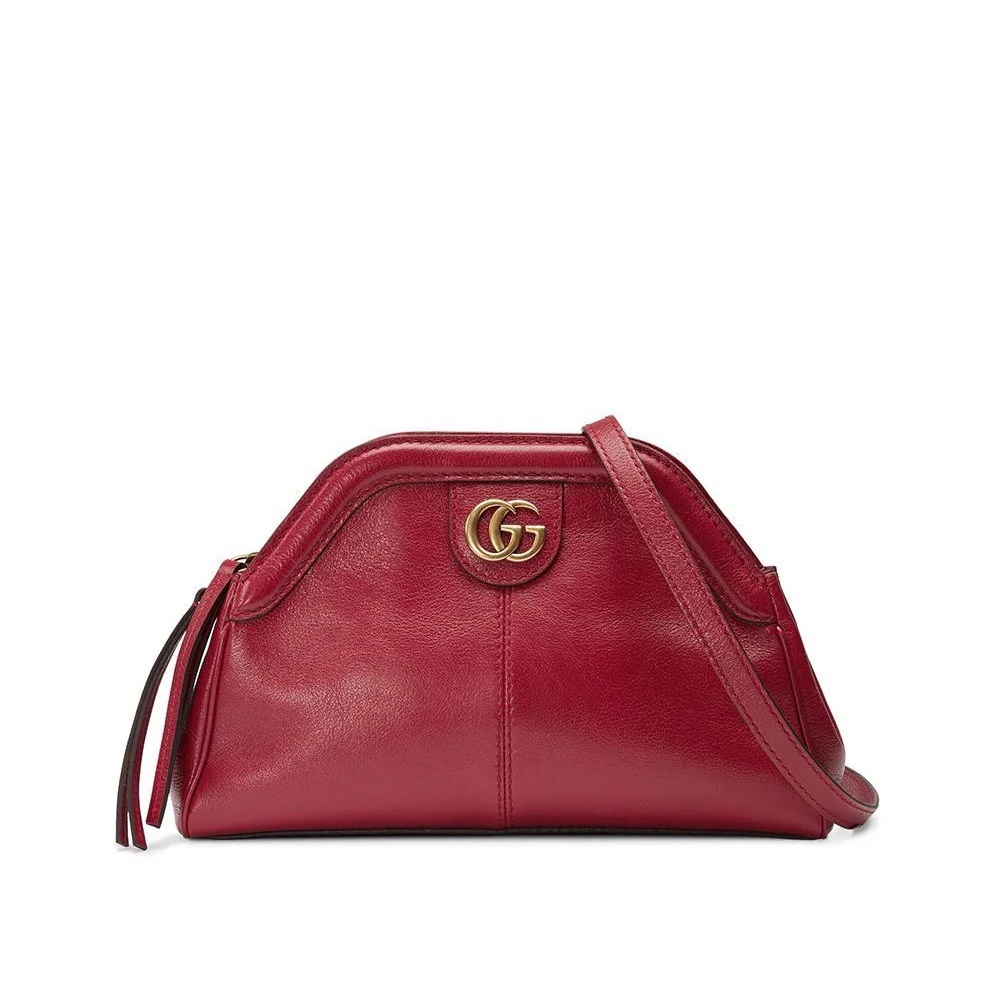 NEW GUCCI RE(BELLE) SMALL RED SHOULDER BAG GOLD GG